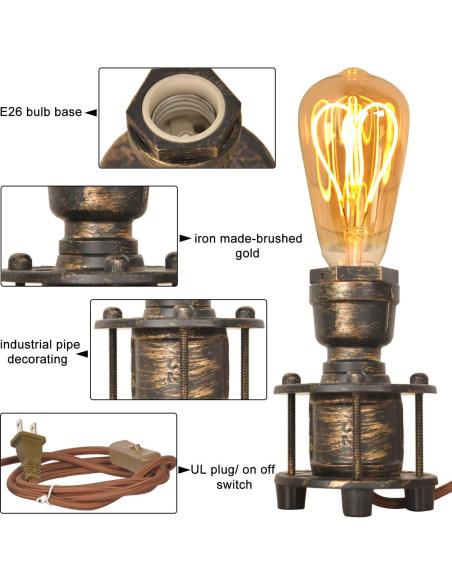 Base de Lámpara de Mesa Vintage JUNOLUX E26 Latón 13.2cm