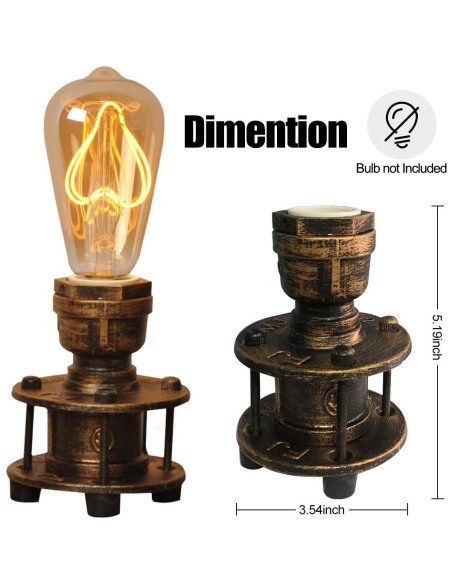 Base de Lámpara de Mesa Vintage JUNOLUX E26 Latón 13.2cm