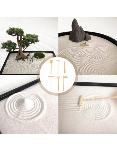 TOPPERFUN 12 Piezas Mini Rastrillos de Jardín Zen para Arena