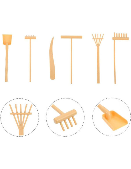 TOPPERFUN 12 Piezas Mini Rastrillos de Jardín Zen para Arena