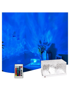 Lámpara Proyector de Olas Aurora XERMEI 16 Colores Recargable