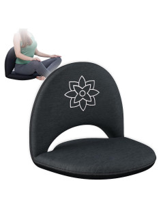 Silla de Meditación Consciente Moderna Plegable Negra 76x52cm