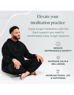 Silla de Meditación Consciente Moderna Plegable Negra 76x52cm 2