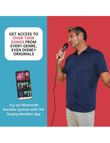 Karaoke Portátil Singing Machine SML385UP Rosa con Micrófono