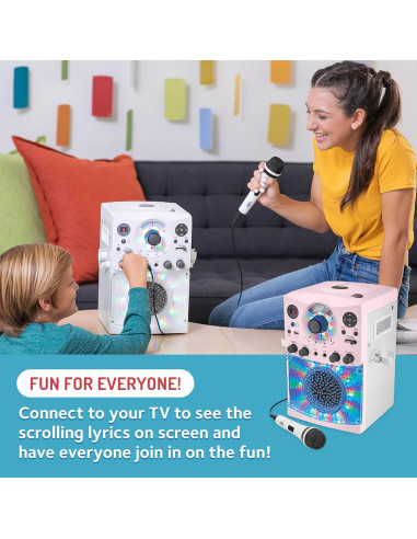 Karaoke Portátil Singing Machine SML385UP Rosa con Micrófono