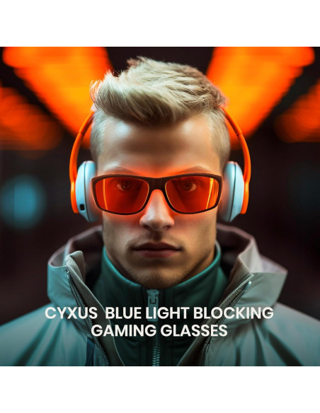 Gafas de Juego Cyxus 8180 Naranja Ámbar Bloqueo Luz Azul