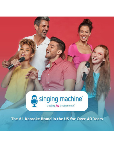 Karaoke Portátil Singing Machine SML385UP Rosa con Micrófono