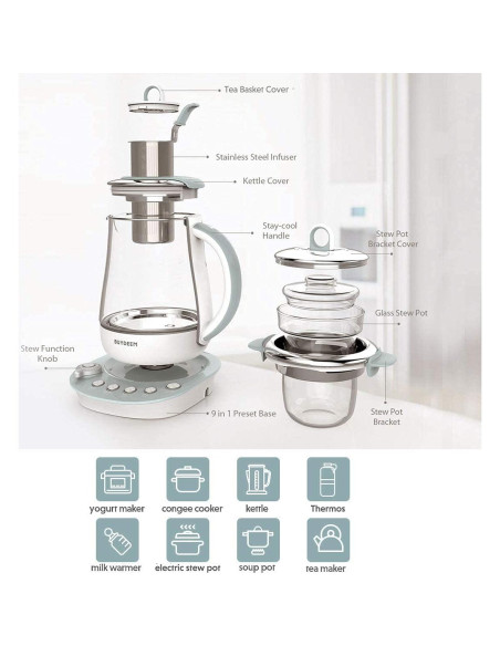 Hervidor BUYDEEM K2683 9-en-1 1.5L Acero Inoxidable Azul