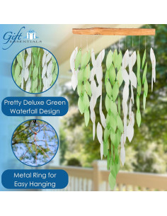 Campana de Viento de Vidrio Verde Hecha a Mano Blue Handworks 2