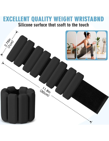 Conjunto de Pesas Ajustables Teikugv para Muñeca y Tobillo 0.9kg