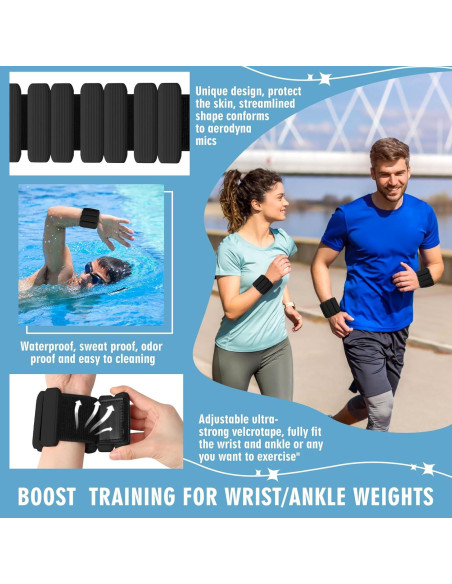 Conjunto de Pesas Ajustables Teikugv para Muñeca y Tobillo 0.9kg