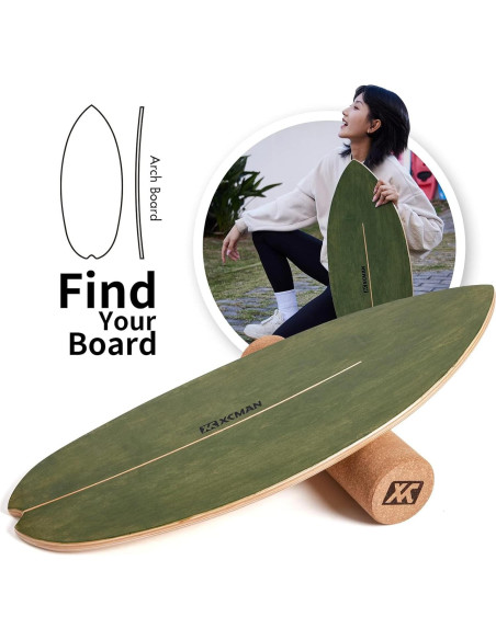 Tabla de Equilibrio XCMAN con Rodillo de Madera Antideslizante