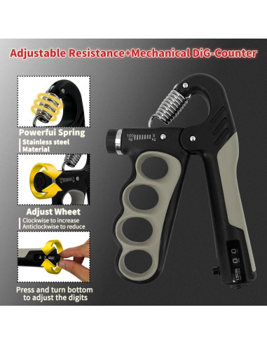 Entrenador de Fuerza de Agarre Senston 5-100kg Ajustable