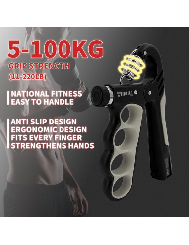 Entrenador de Fuerza de Agarre Senston 5-100kg Ajustable