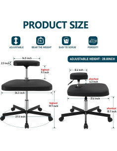 Silla de Meditación Ergonómica LHOOCX Ajustable Negro 2