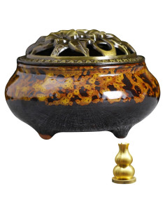 Horno de Incienso Cerámica DUOHEMENG 10.2cm Redondo