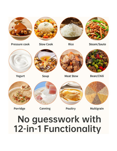 Olla de Presión Eléctrica KINGBULL 12 en 1 5.68L Antiadherente