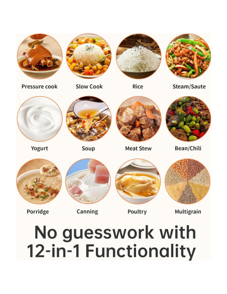 Olla de Presión Eléctrica KINGBULL 12 en 1 5.68L Antiadherente