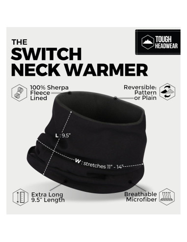Gaiter de Cuello Reversible Tough Headwear - Forro Polar y Microfibra