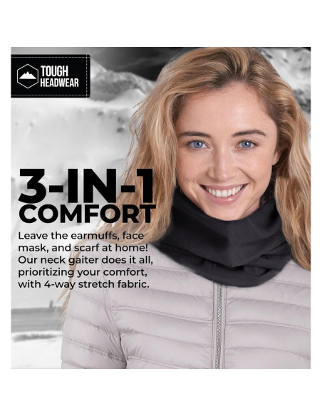 Gaiter de Cuello Reversible Tough Headwear - Forro Polar y Microfibra
