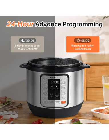 Olla de Presión Eléctrica KINGBULL 12 en 1 5.68L Antiadherente