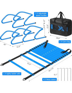 Set de Entrenamiento de Velocidad y Agilidad SMTPDT - 5 Vallas y Escalera 6.1m 2