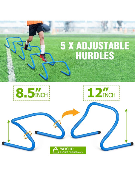 Set de Entrenamiento de Velocidad y Agilidad SMTPDT - 5 Vallas y Escalera 6.1m