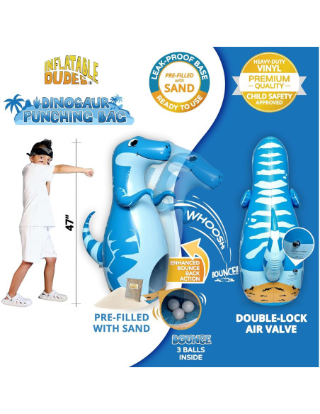 Bolsa de Golpes Inflable DUDAS INFLABLES Dinosaurio 119 cm
