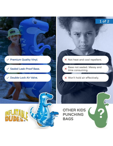 Bolsa de Golpes Inflable DUDAS INFLABLES Dinosaurio 119 cm