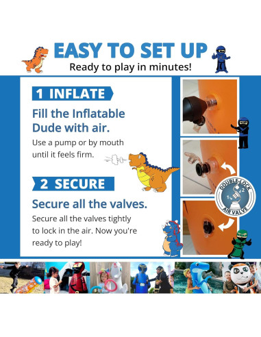 Bolsa de Golpes Inflable DUDAS INFLABLES Dinosaurio 119 cm