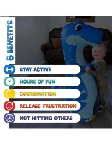 Bolsa de Golpes Inflable DUDAS INFLABLES Dinosaurio 119 cm