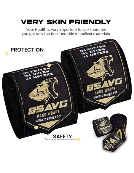 Envolturas de Mano BeSAVAGE 180 Pulgadas para Boxeo y MMA