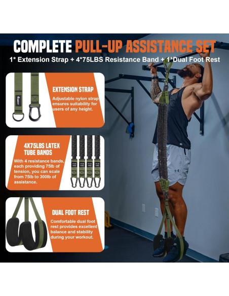 Bandas de Asistencia para Dominadas SERTT 136kg Ajustables