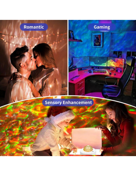 Proyector de Luz Nocturna LED Moredig Galaxy Multicolor 12 Colores