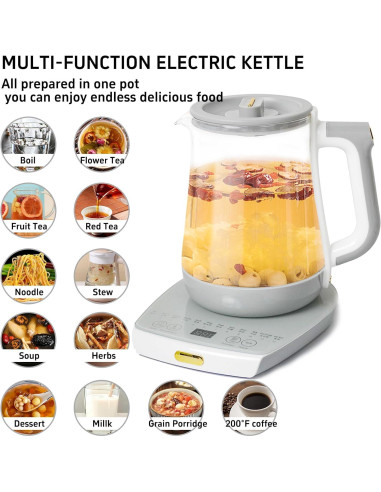 Hervidor Eléctrico Cglightwsparkle 1.8L con Infusor y 12 Funciones