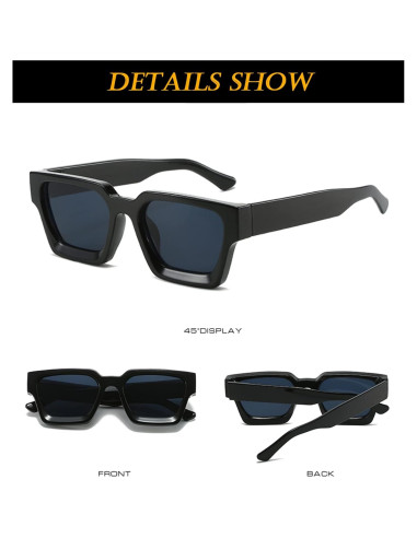 Gafas de sol cuadradas gruesas EYLRIM unisex UV400 negras