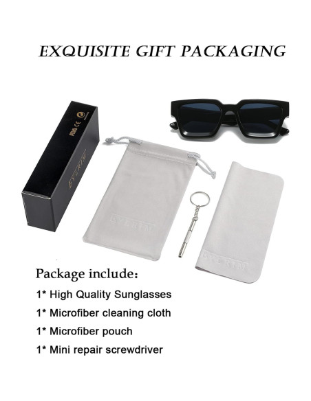 Gafas de sol cuadradas gruesas EYLRIM unisex UV400 negras