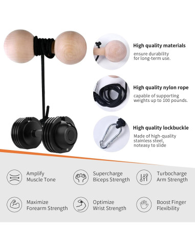 Rodillo de Muñeca YCHLCHL para Fortalecimiento de Antebrazo