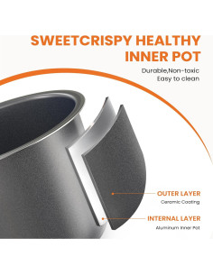 Olla de presión eléctrica Sweetcrispy 6L 12 en 1 acero inoxidable 2