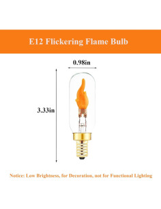 Bombilla LED E12 Parpadeante SHUWDKAR Efecto Llama 2 Unidades 2