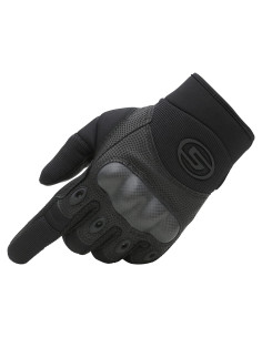 Guantes de Motocicleta Seibertron Negro M - Piel y Fibra de Carbono