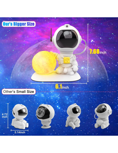 Proyector Galáctico Astronauta LED 3 en 1 con Control Remoto