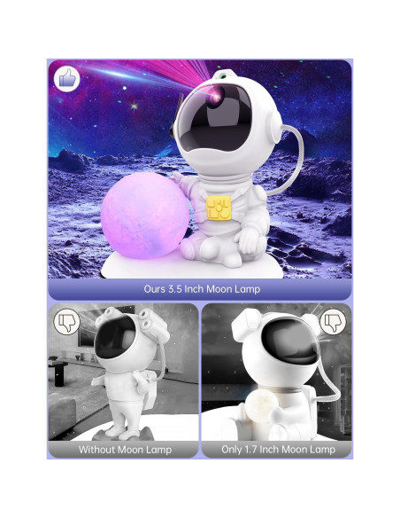 Proyector Galáctico Astronauta LED 3 en 1 con Control Remoto