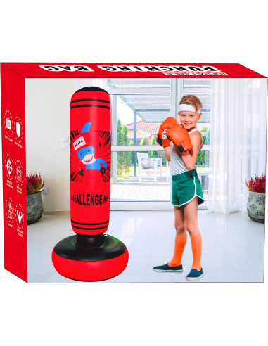 Saco de Boxeo Inflable ZHUYNXIR para Niños 160 cm Rojo