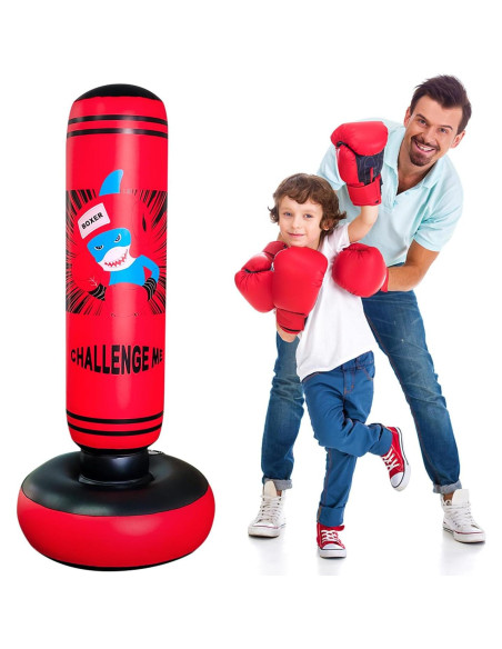Saco de Boxeo Inflable ZHUYNXIR para Niños 160 cm Rojo
