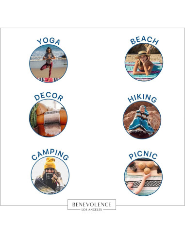 Manta Mexicana Tejida a Mano Benevolencia LA 127x178 cm Azul