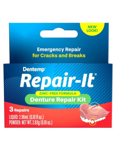 Kit de Reparación de Dentaduras Dentemp Repair-It 3 Contenido