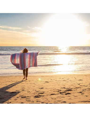 Manta Mexicana Tejida a Mano Benevolencia LA 127x178 cm Azul