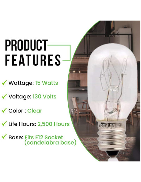 Bombillas Incandescentes T7 15W E12 para Lámparas de Sal - Paquete de 6