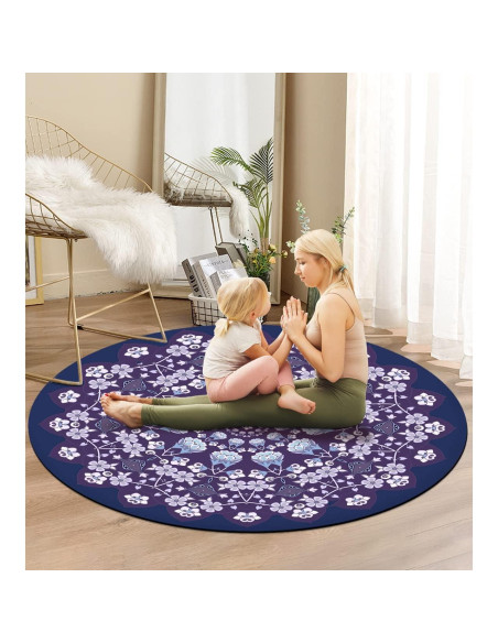 Alfombrilla de Yoga Redonda Keolorn 140cm Caucho Natural